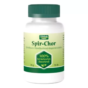 Spir-Chor 100% tabletta 78 darabos kiszerelésben, Spirulinát és Chlorella algát tartalmaz