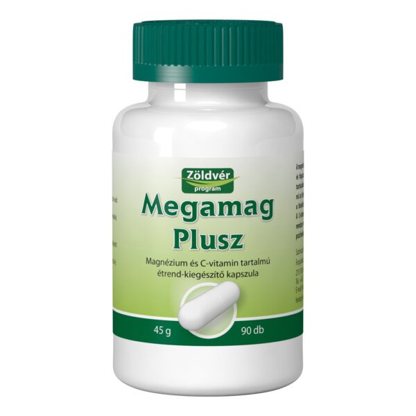 MegaMag plusz étrend kiegészítő kapszula, magnéziummal és C-vitaminnal