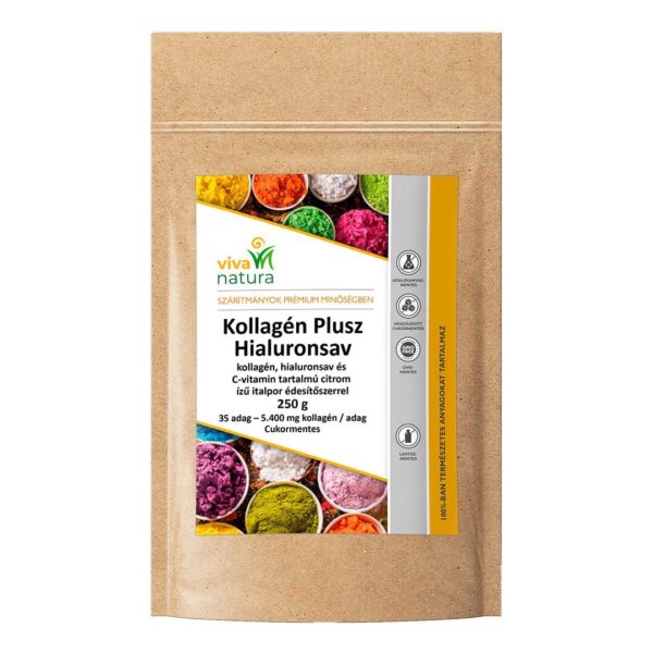 kollagén plusz hialuronsav citrom ízű italpor c vitaminnal (250 g)