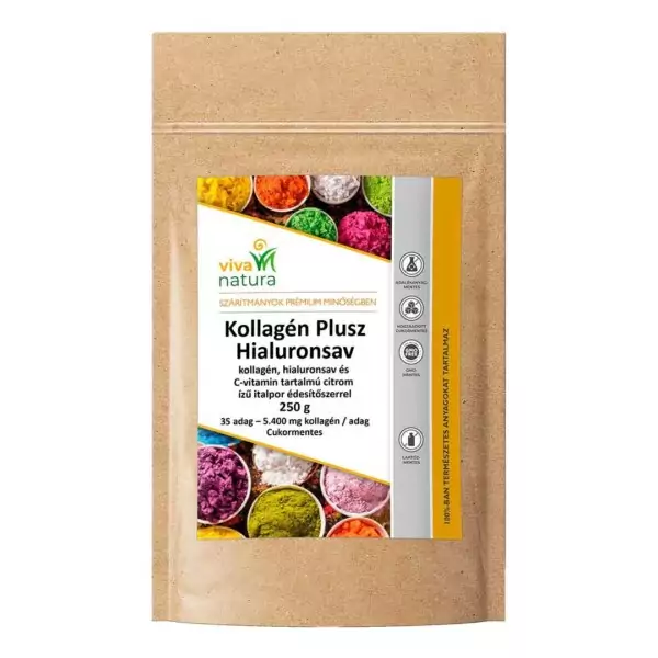 kollagén plusz hialuronsav citrom ízű italpor c vitaminnal (250 g)