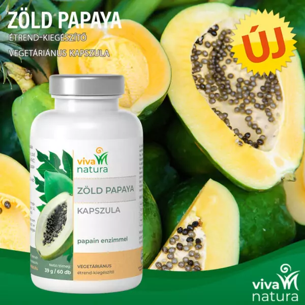 zöld papaya papain enzimmel kapszula (60 db)